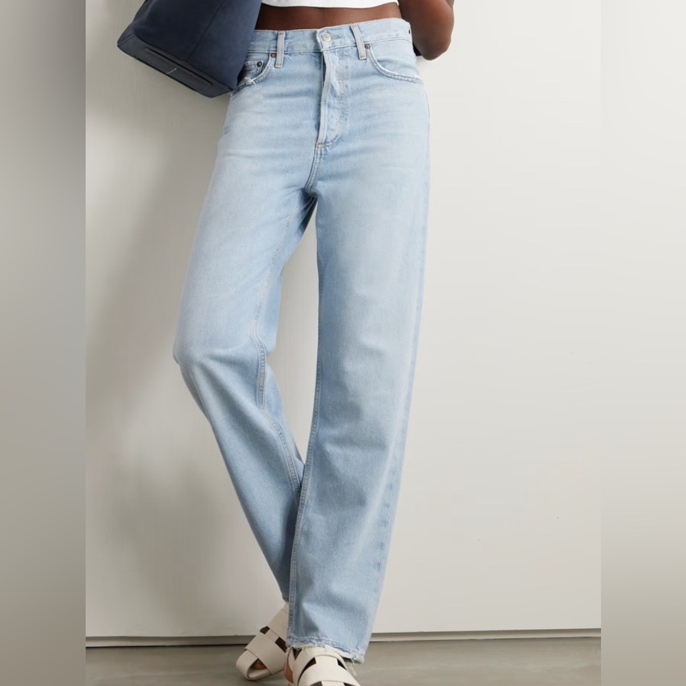 AGOLDE straight leg distressed jeans
